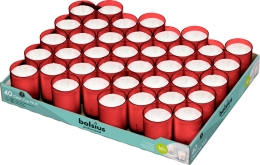 Bolsius - Clear Cup Plus - Red - 40 pieces
